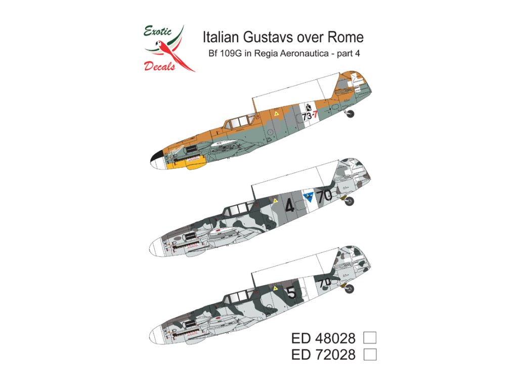 EXOTIC DECALS 1/48 48028 Italian Gustavs over Rome Bf 109G in Regia Aeronautica - Part 4