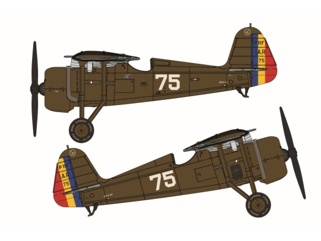EXOTIC DECALS 1/48 48035 PZL/IAR P.11F - Polish Fighter Plane in Romanian Service