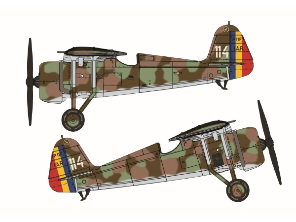 EXOTIC DECALS 1/48 48035 PZL/IAR P.11F - Polish Fighter Plane in Romanian Service