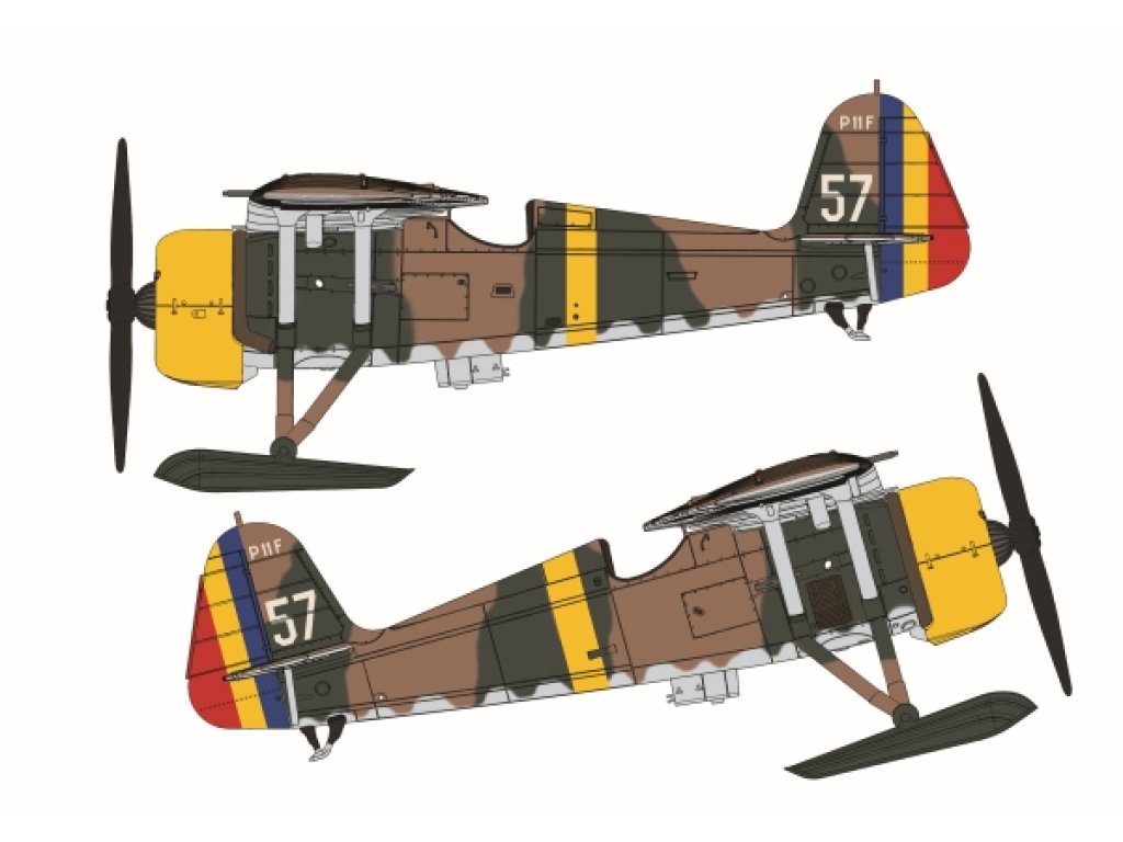 EXOTIC DECALS 1/48 48035 PZL/IAR P.11F - Polish Fighter Plane in Romanian Service