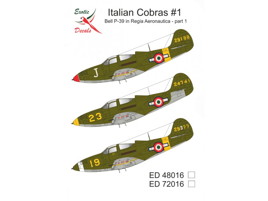 EXOTIC DECALS 1/48 Italian Cobras #1 Bell P-39 in Regia Aeronautica - Part 1