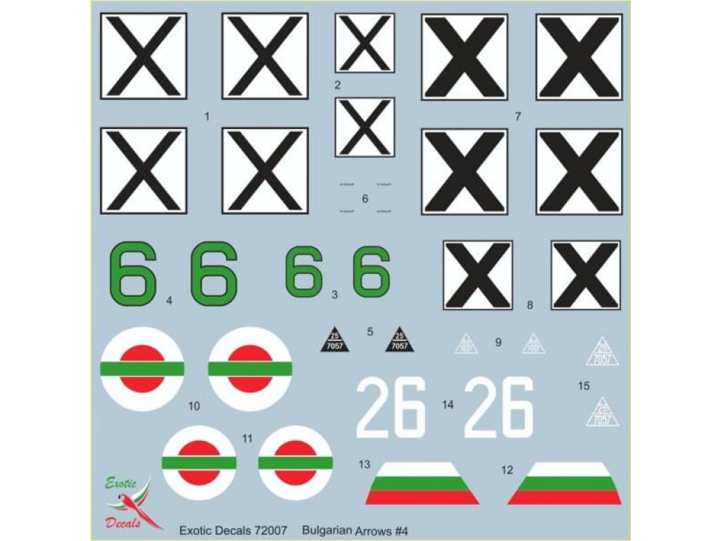 EXOTIC DECALS 1/72 Bulgarian Arrows#4 Bf-109 G in Bulgarian service