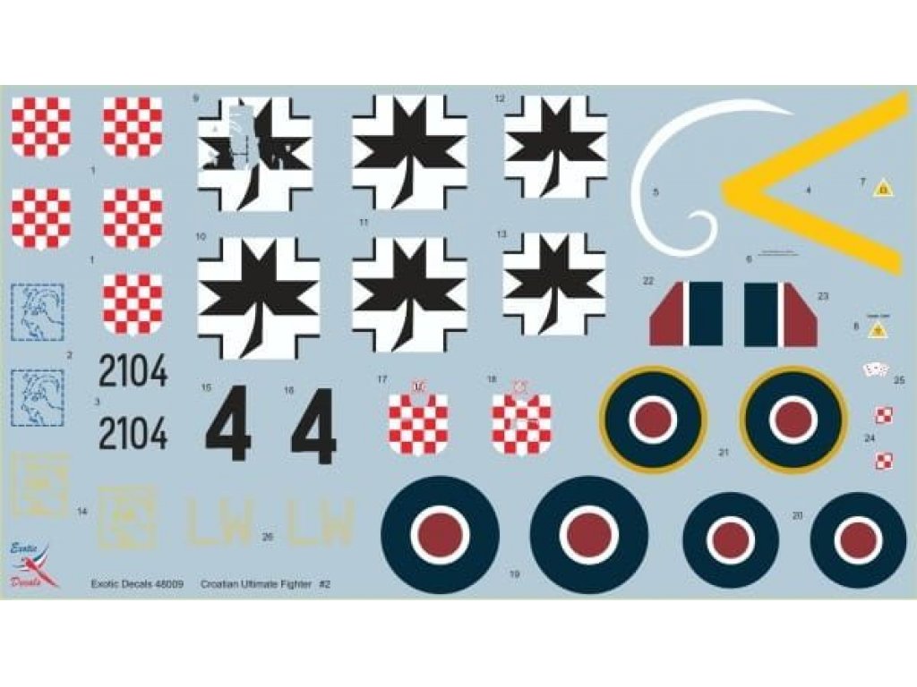 EXOTIC DECALS 1/72 Croatian Ultimate Fighter #2 Black 4 BF 109 G in Croatian Service - Part 2