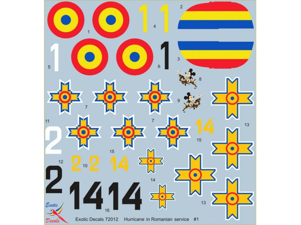 EXOTIC DECALS 1/72 Hurricane in Romanian Service #1