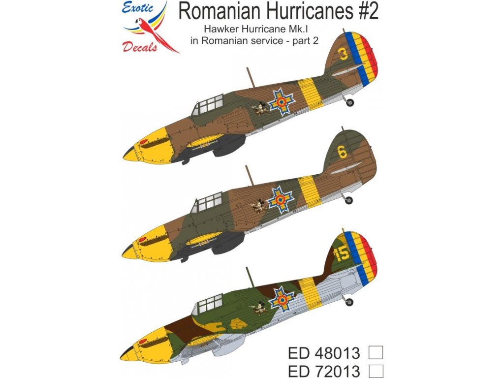 EXOTIC DECALS 1/72 Hurricane in Romanian Service #2