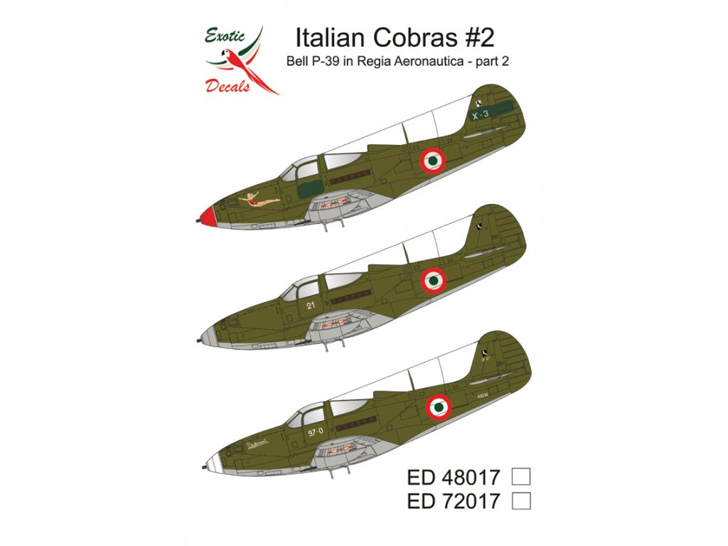 EXOTIC DECALS 1/72 Italian Cobras #2 Bell P-39 in Regia Aeronautica - Part 2