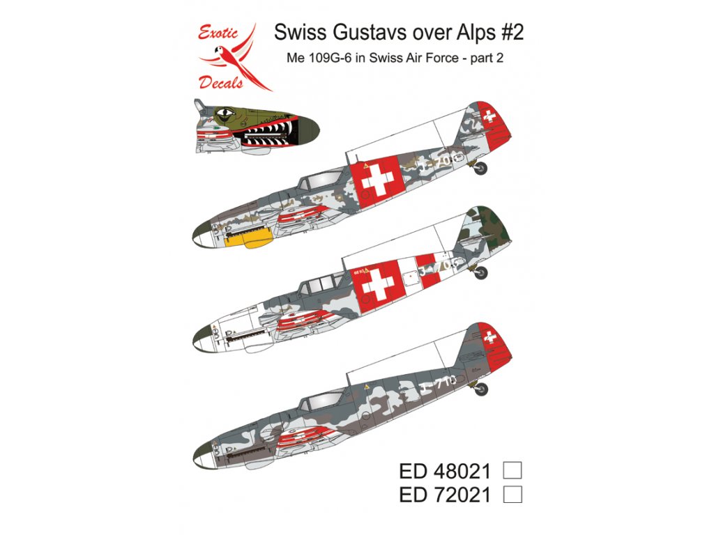 EXOTIC DECALS 1/72 Swiss Gustavs over Alps #2 Me 109G-6 in Swiss Air Force - Part 2