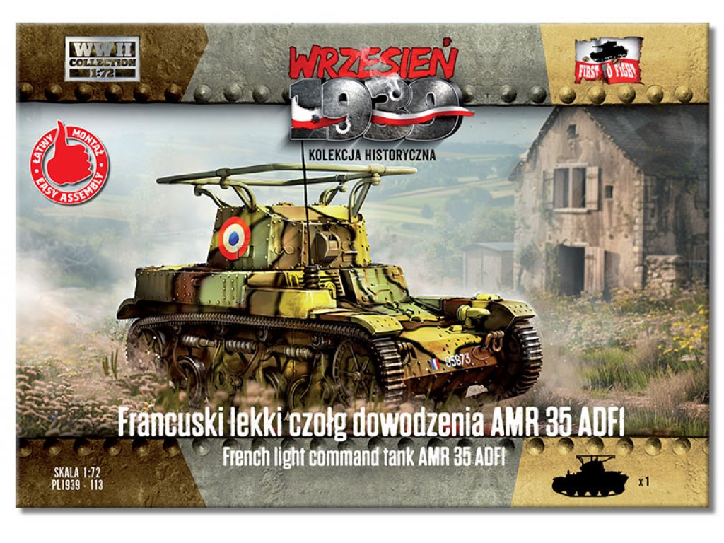 FIRST TO FIGHT PL113 1/72 AMR 35 ADFI French light command tank