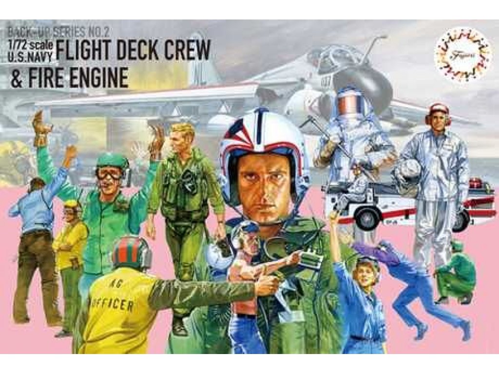 FUJIMI 1/72 U.S. Navy Flight Deck Crew & Fire Engine