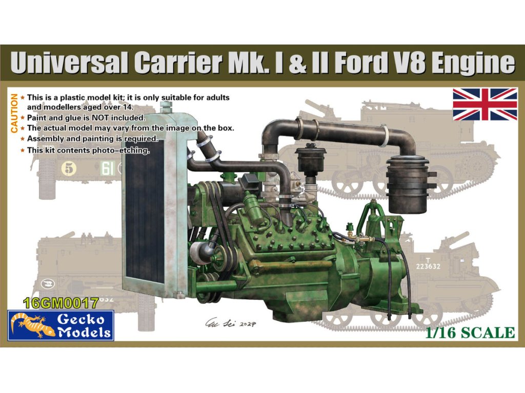 GECKO 16GM0017 1/16 Universal Carrier Mk. I & II Ford V8 Engine