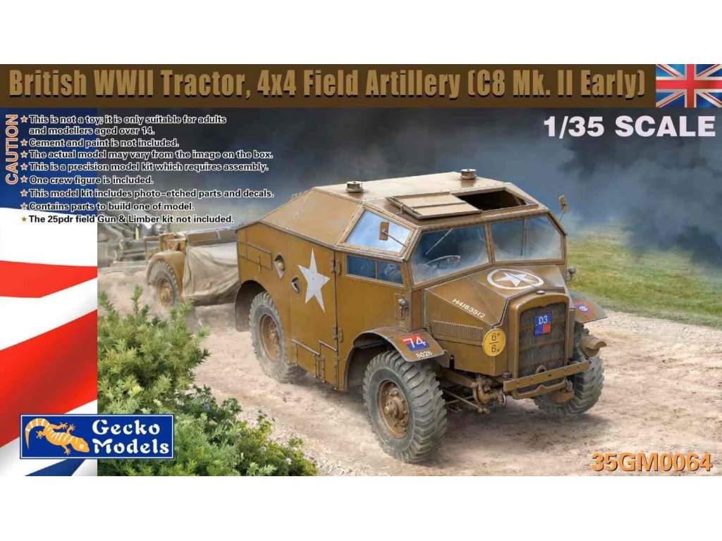 GECKO 35GM0064 1/35 British WWII Tractor, 4x4 Field Artillery (C8 Mk.II Early)