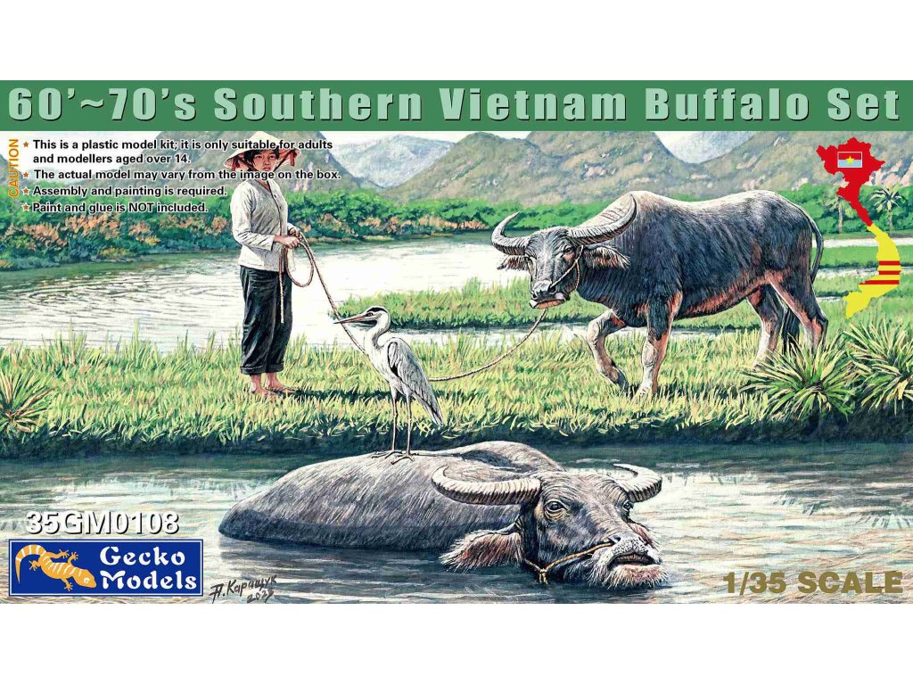 GECKO 35GM0108 1/35 60'-70's Southern Vietnam Buffalo Set