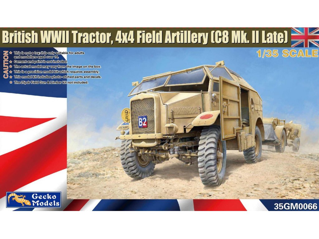 GECKO MODEL 1/35 British WWII Tractor, 4x4 Field Artillery (C8 Mk. II Late)