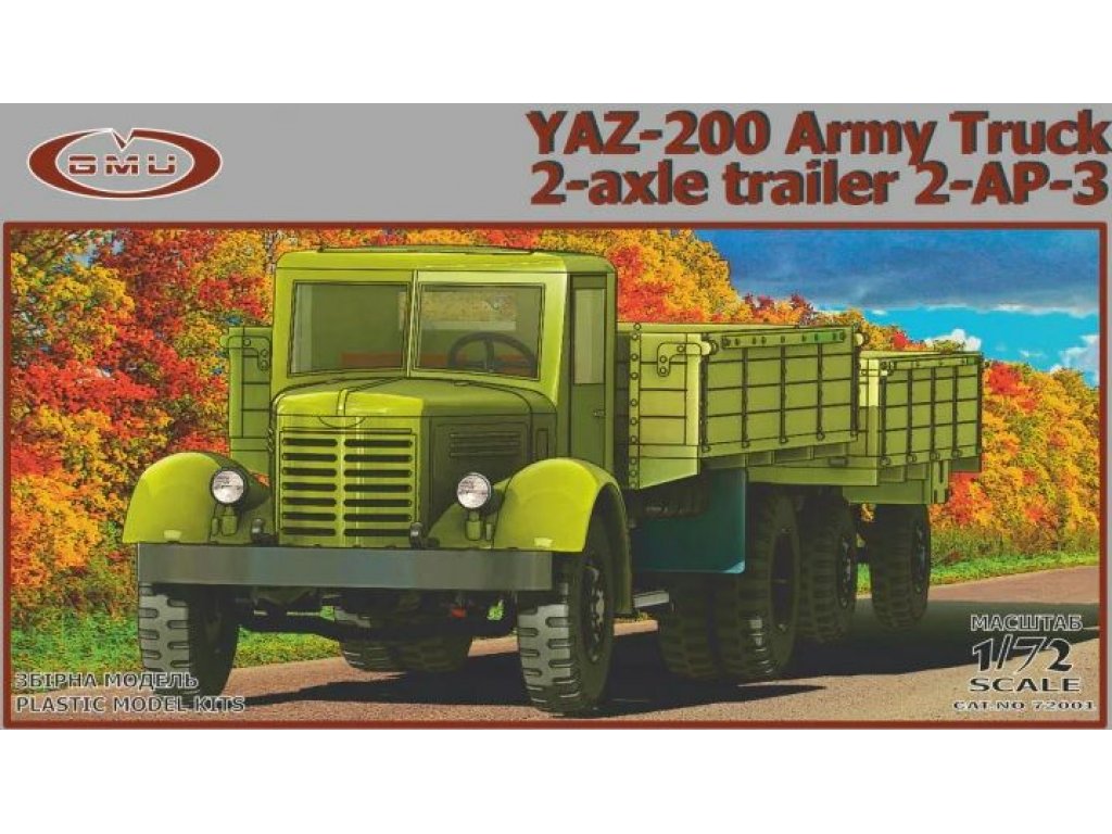 GMU 1/72 YAZ-200 Army Truck 2-Axle Trailer 2-AP-3