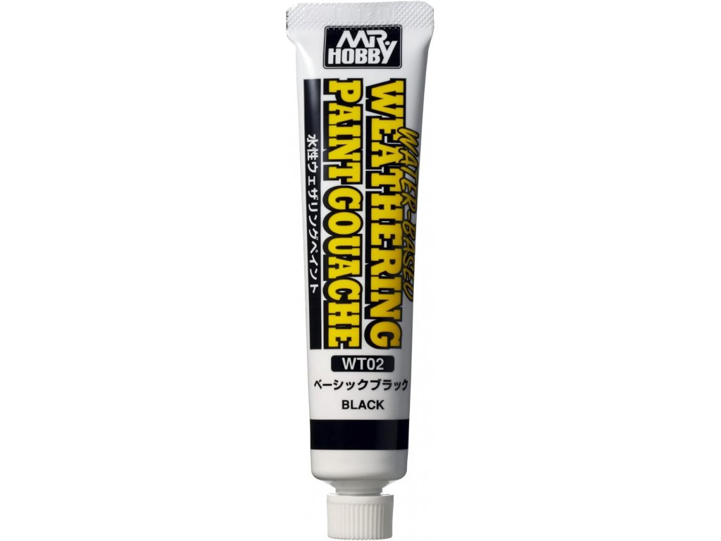 GUNZE Mr.Hobby WT-02 Water-Based Weathering Paint Gouache Black