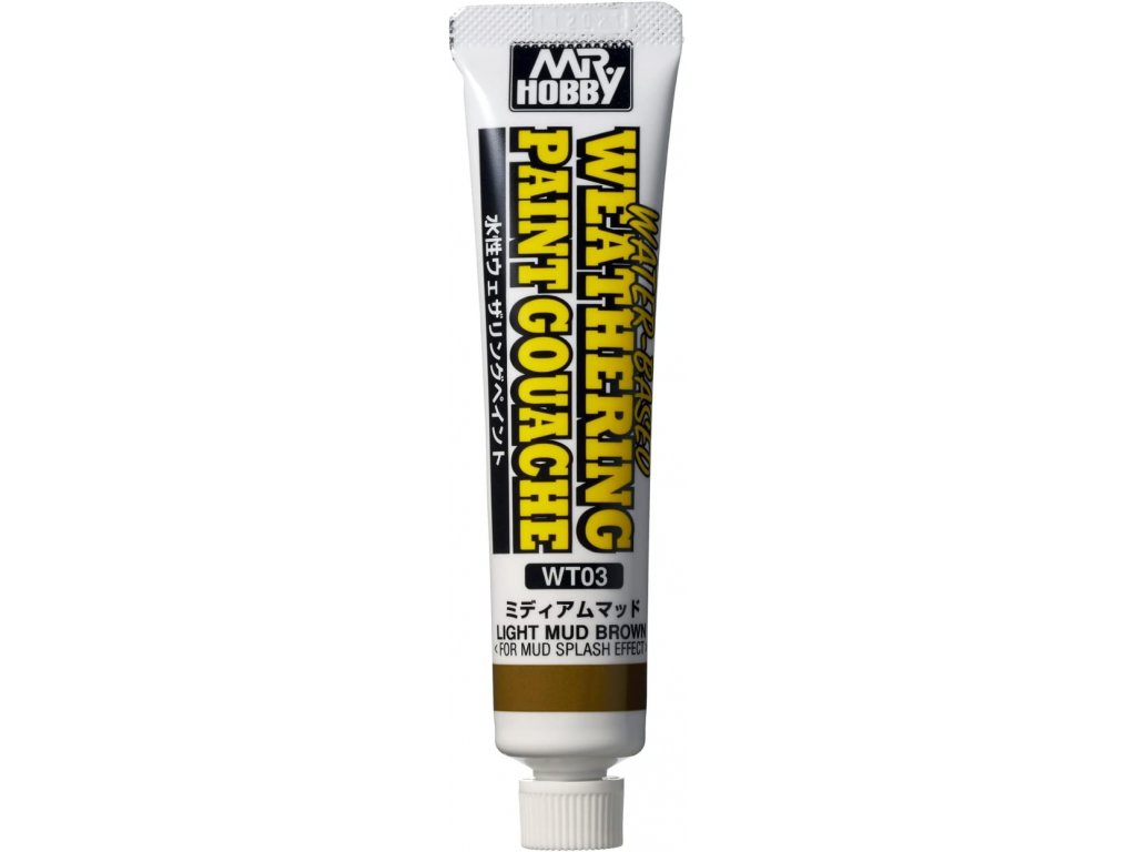 GUNZE Mr.Hobby WT-03 Water-Based Weathering Paint Gouache Light Mud Brown