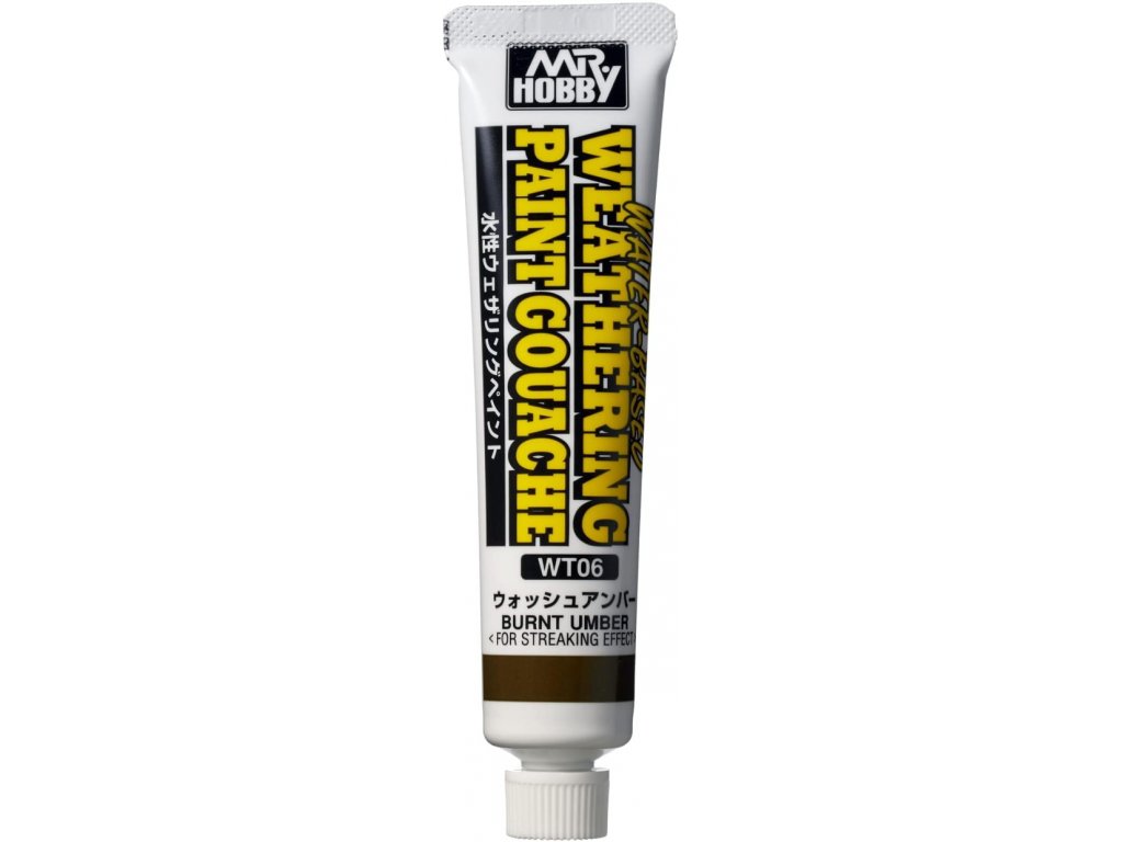 GUNZE Mr.Hobby WT-06 Water-Based Weathering Paint Gouache Burnt Amber