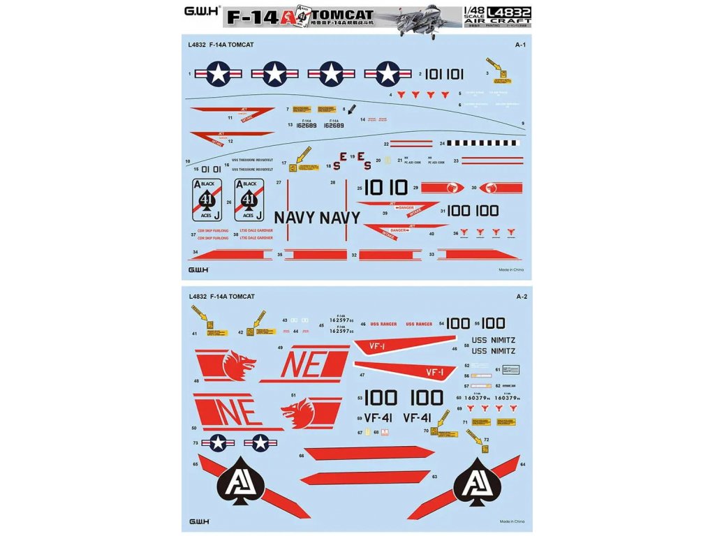 GWH 1/48 F-14A Tomcat U.S NAVY