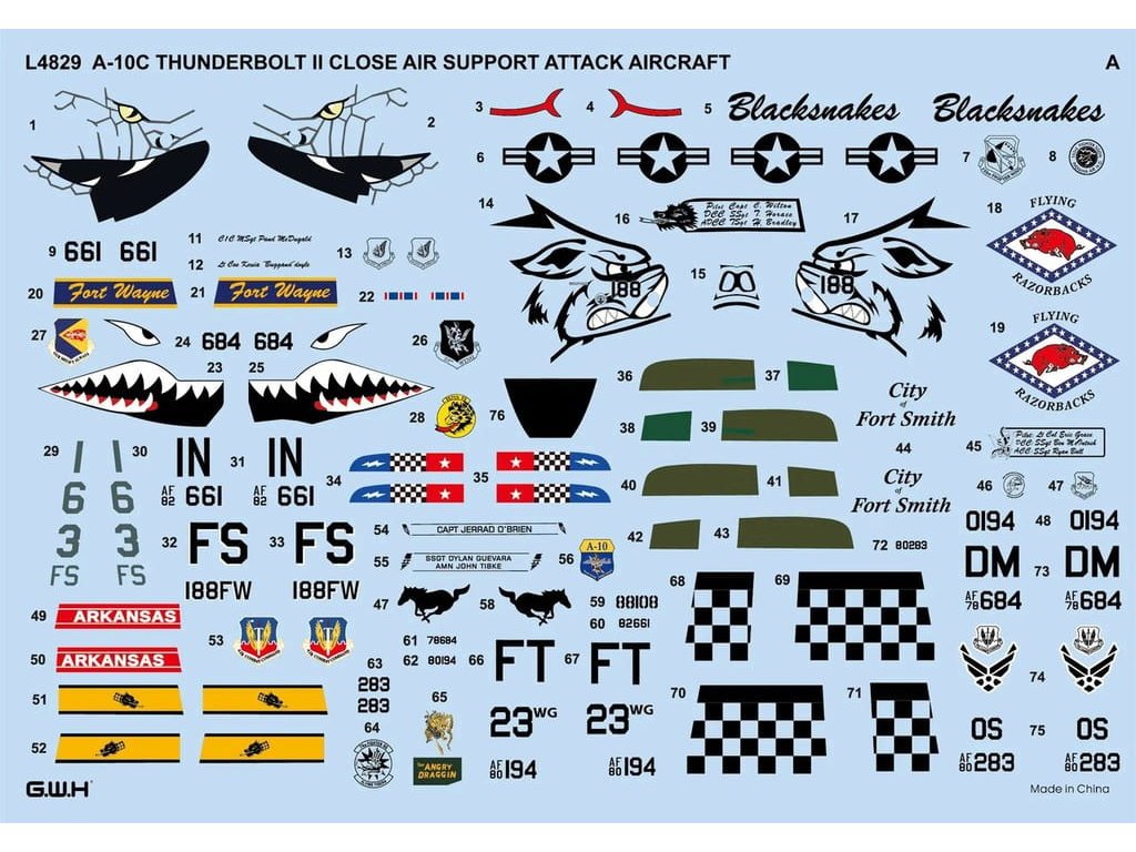 GWH 1/48 US Air Force A-10C Thunderbolt II - Close Air Support Attack Aircraft