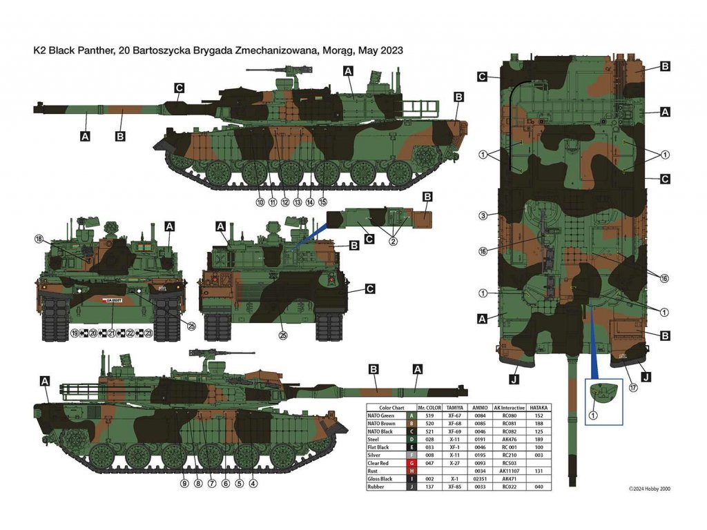 H2000 1/35 K2 Black Panther Polish Army MBT