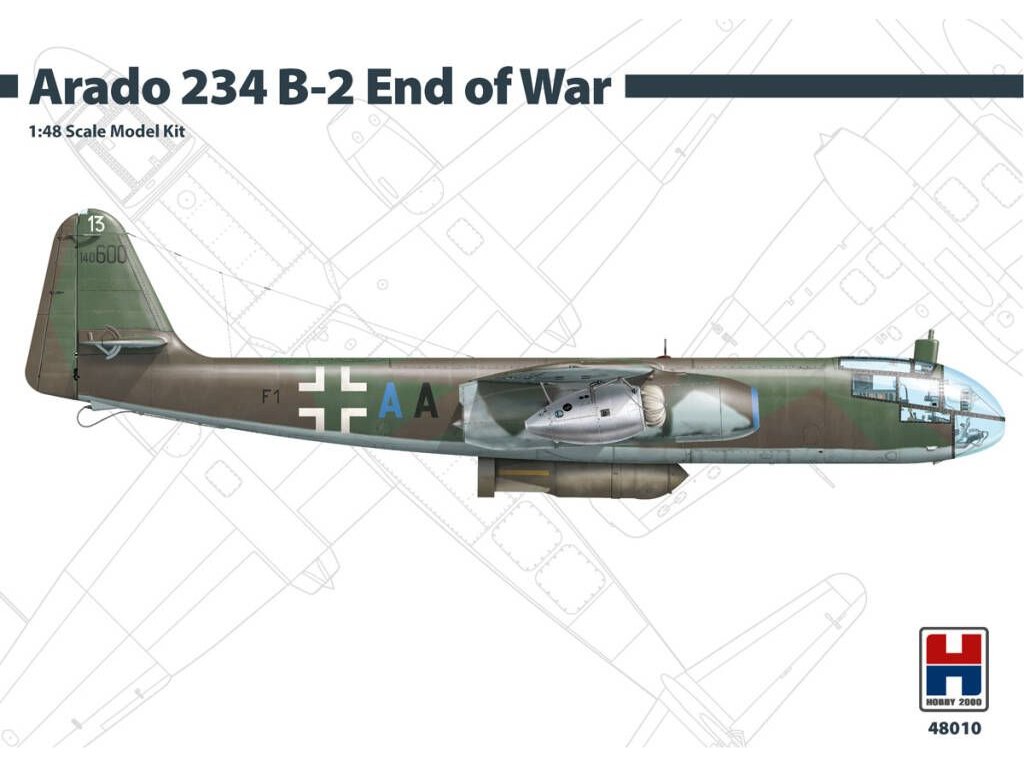 H2000 1/48 Arado 234 B-2 End of War HASEGAWA + CARTOGRAF + PMASK