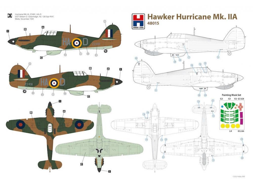 H2000 1/48 Hawker Hurricane Mk.IIA