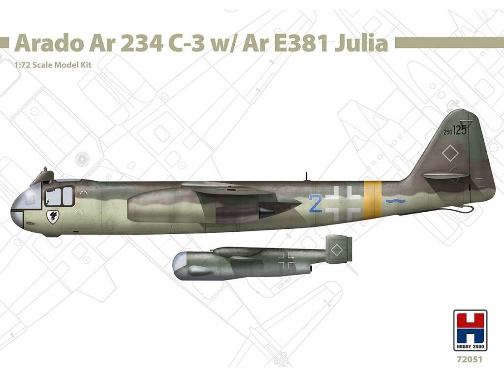 H2000 1/72 Arado Ar 234 C-3 w/ Ar E381 Julia