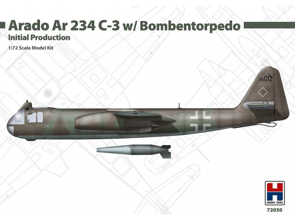 H2000 1/72 Arado Ar 234 C-3 w/ Bombentorpedo Initial Production