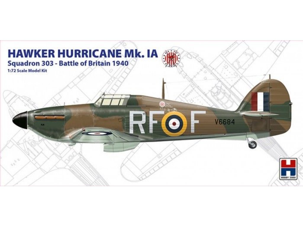 H2000 1/72 Hawker Hurricane Mk.Ia Battle of Britain No.303 Squadron