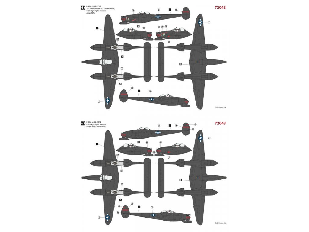 H2000 1/72 P-38M Night Lightning