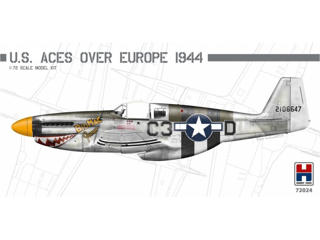 H2000 1/72 P-51B Mustang US Aces over Europe