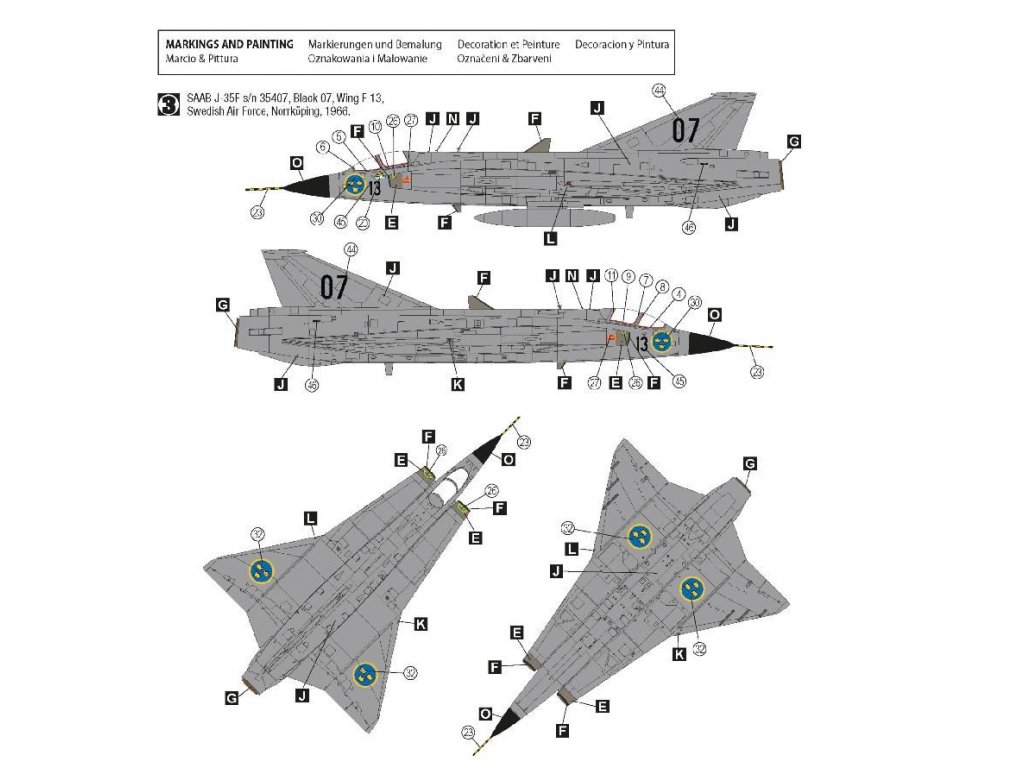 H2000 1/72 Saab J-35F Draken