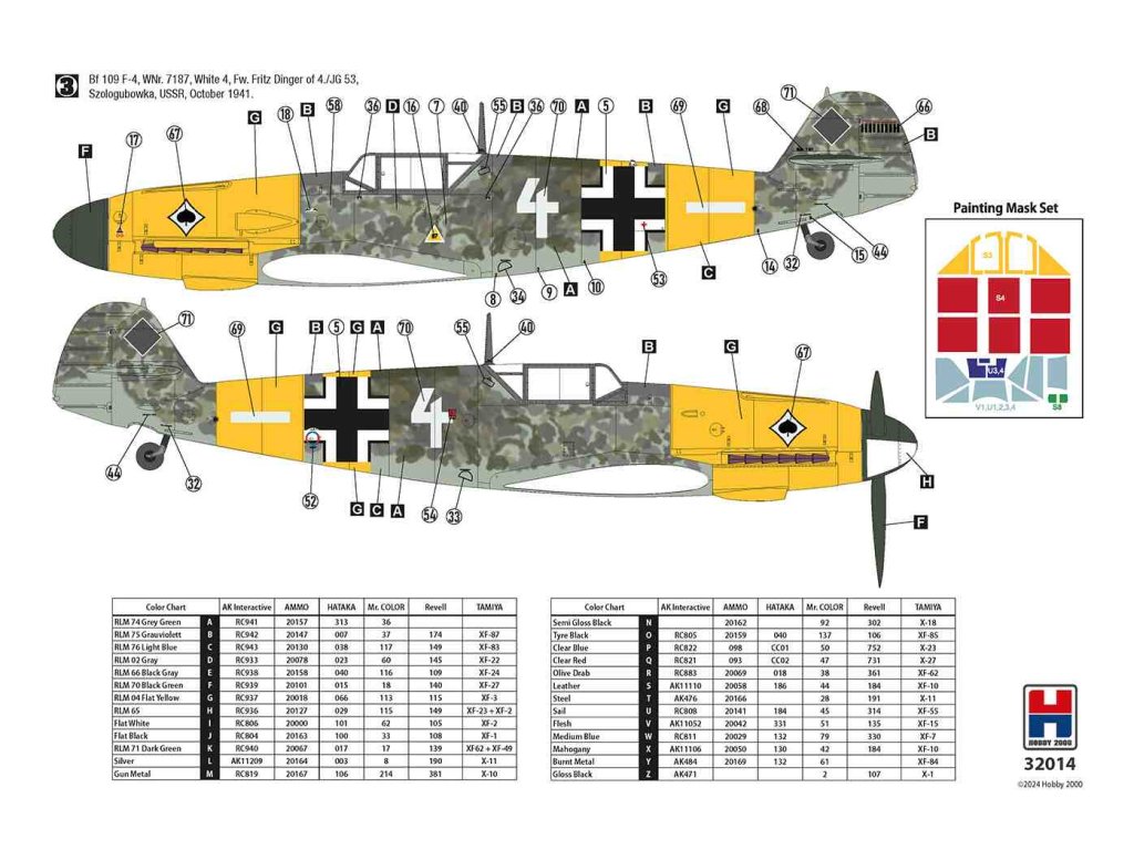 H2000 32014 1/32 Bf 109 F-4 Early Production