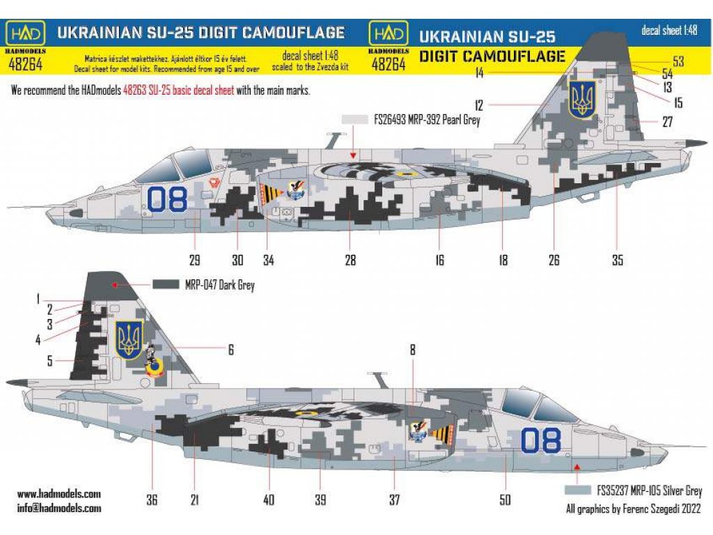 HAD DECALS 1/48 Decal Su-25 Ukrainian Digit Camouflage Part 2