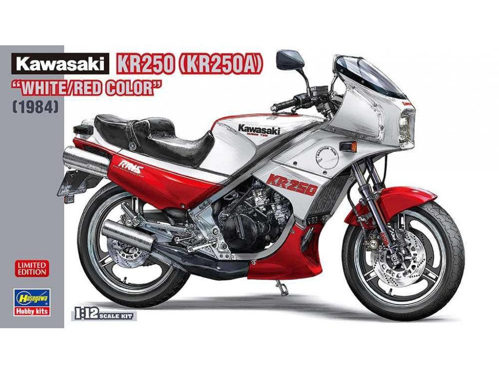 HASEGAWA 1/12 Kawasaki KR250 White/Red Color (1984)
