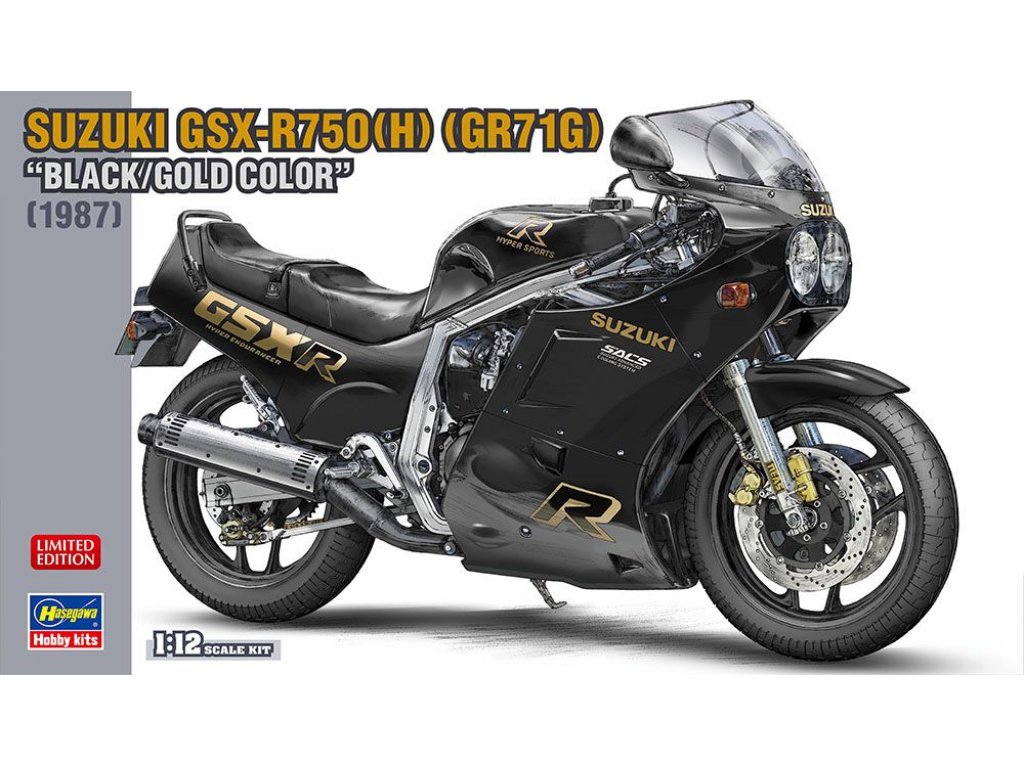 HASEGAWA 1/12 Suzuki GSX-R750(H) (GR71G) Black/Gold Color (1987)