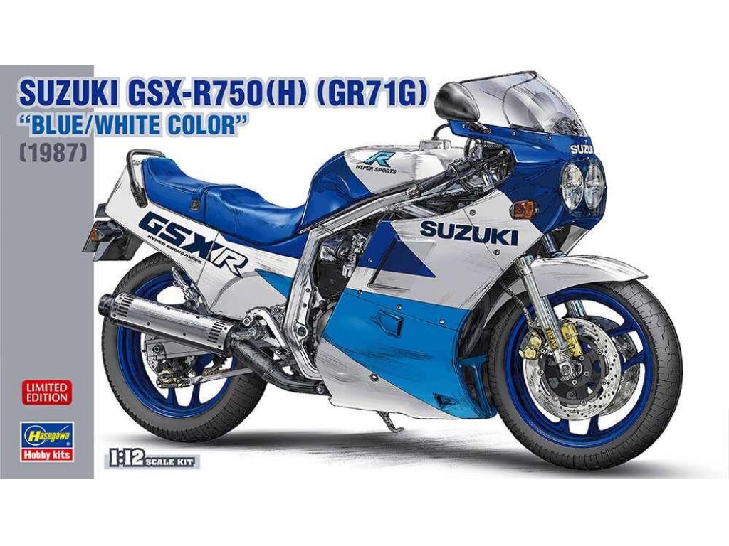 HASEGAWA 1/12 Suzuki GSX-R750(H) (GR71G) Blue/White Color (1987)