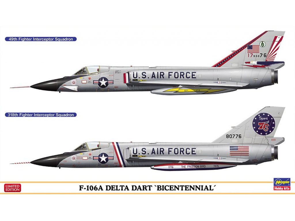 HASEGAWA 1/72 F-106A Delta Dart Bicentennial Dual Combo