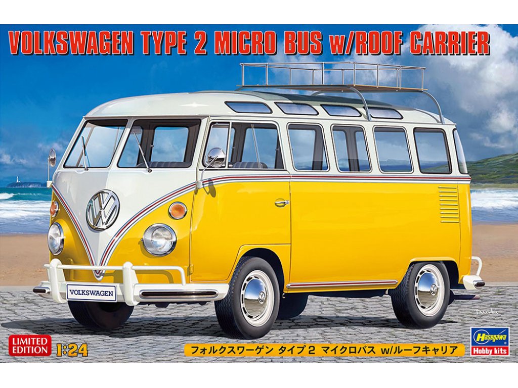 HASEGAWA 20689 1/24 Volkswagen Type 2 Micro Bus w/Roof Carrier