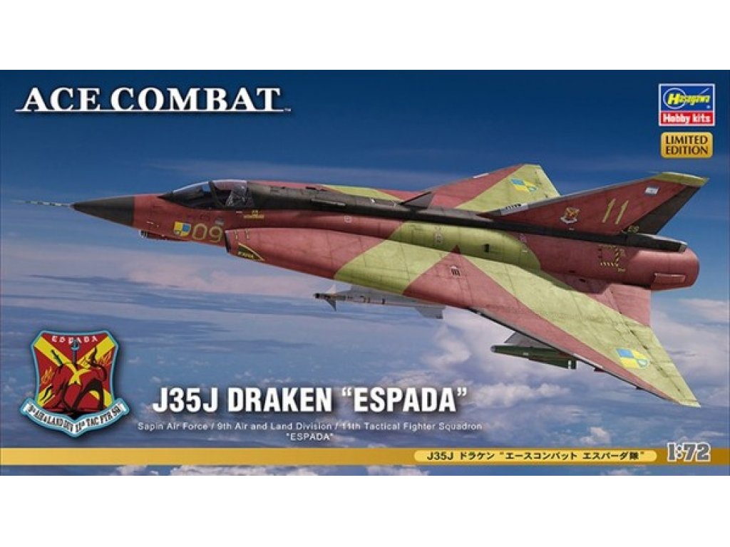 HASEGAWA SP340 1/48 J35J Draken Ace Combat Espada