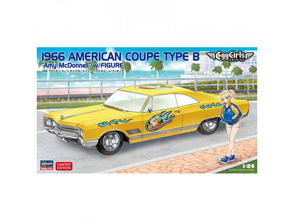 HASEGAWA SP598 1/24 1966 American Coupe Type B "Amy McDonnel" w/ Figure