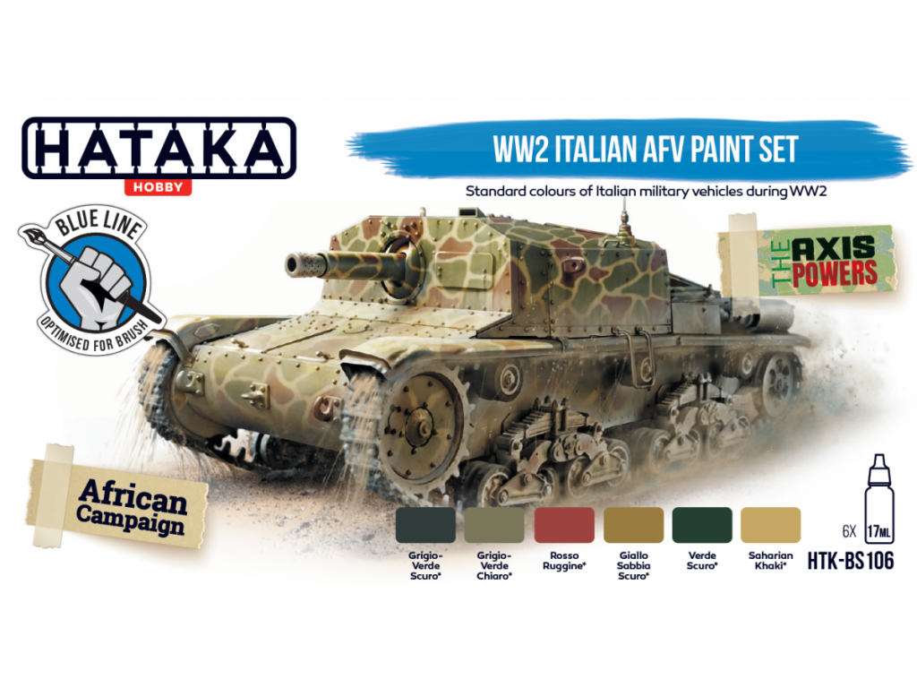 HATAKA BLUE SET BS106 WW2 Italian AFV Paint Set