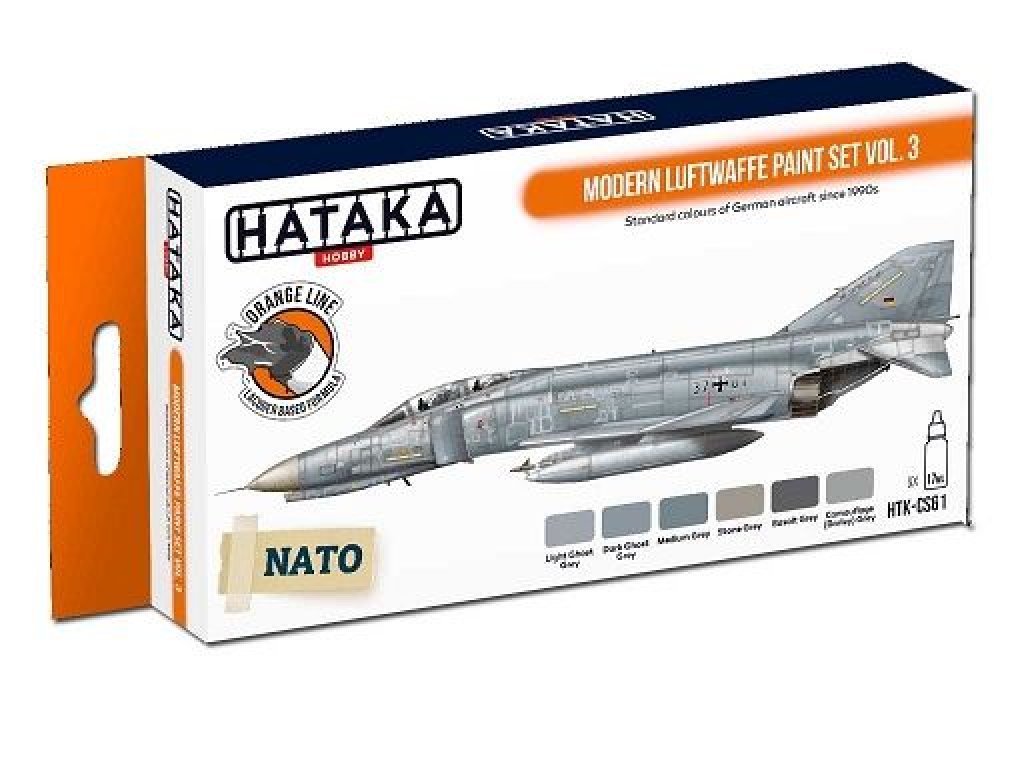 HATAKA ORANGE SET CS61 Modern Luftwaffe paint SET vol. 3 6 x 17ml