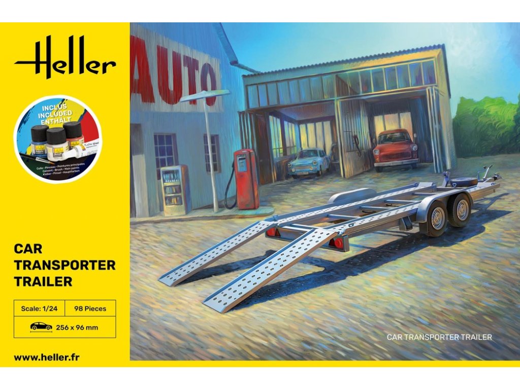 HELLER 1/24 56774 Starter Kit - Car Transporter Trailer