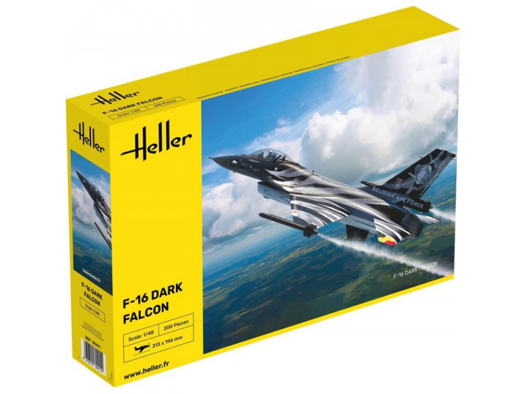 HELLER 1/48 Starter Kit F-16 Dark Falcon