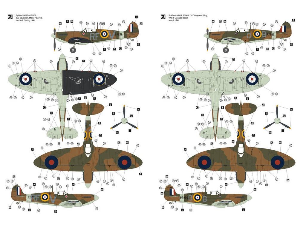 HOBBY 2000 1/32 Spitfire Mk.IIa w/Rotol Propeller, ex Revell + Cartograf + pMask + resin