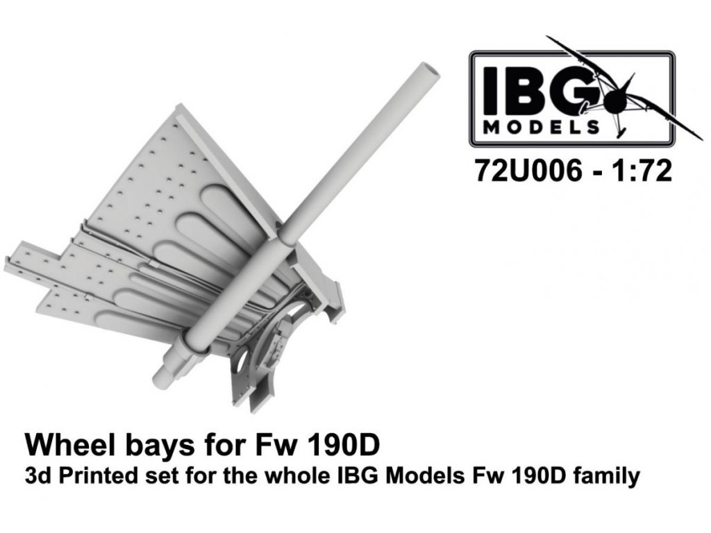 IBG 1/72 72U006 Wheel Bays for Fw 190D 3D Printed Set for The Whole IBG Fw 190D Family