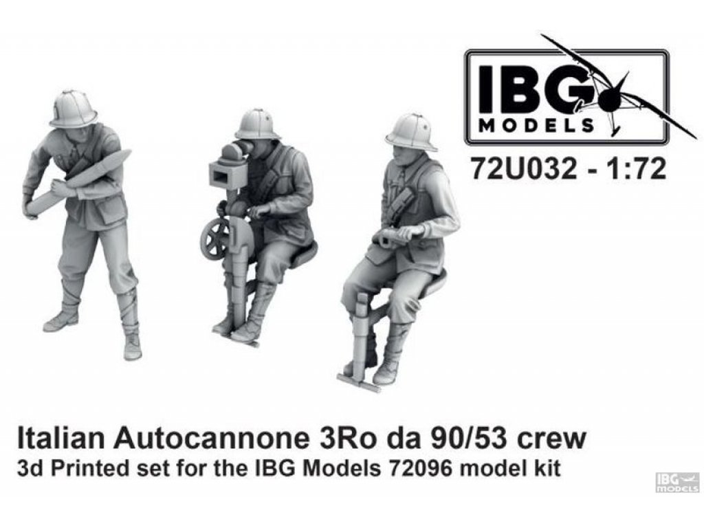 IBG 1/72 72U032 Italian Autocannone 3Ro da 90/53 Crew 3D Printed Set for IBG 72096 Kit