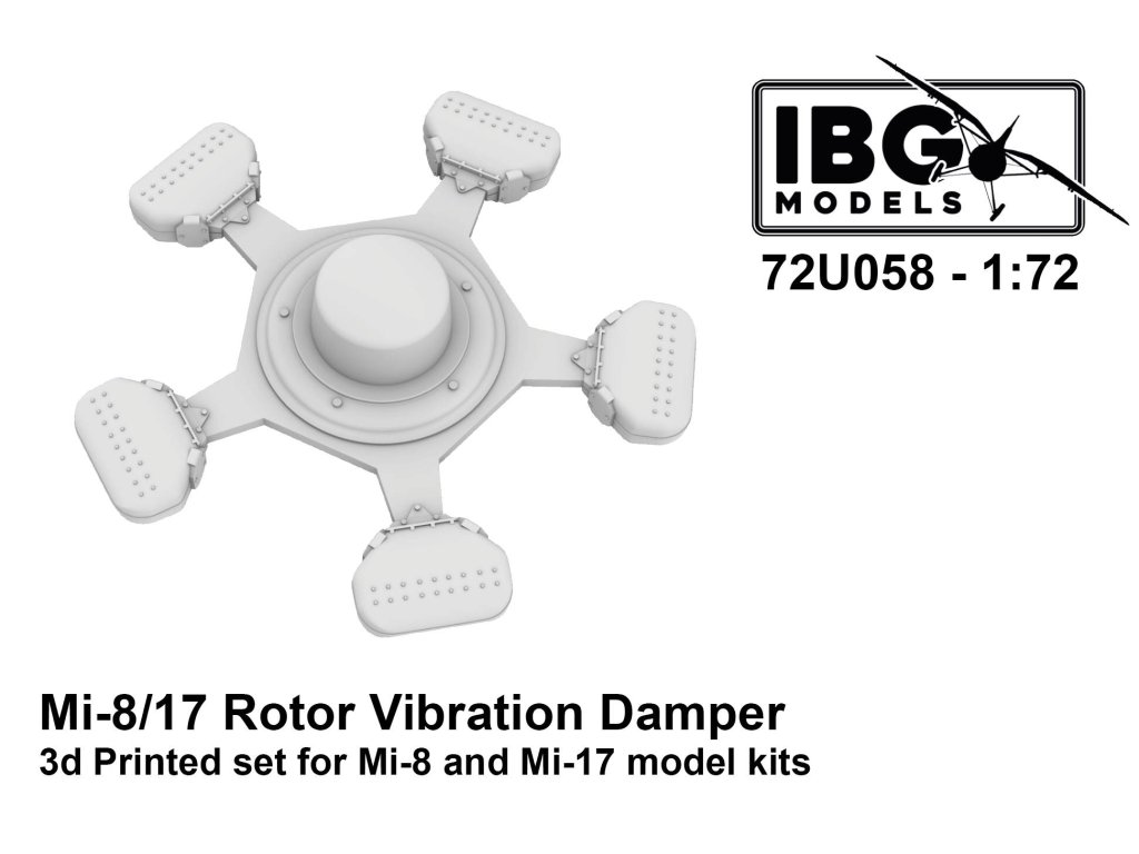 IBG 1/72 72U058 Mi-8/17 Rotor Vibration Damper 3D Printed Set