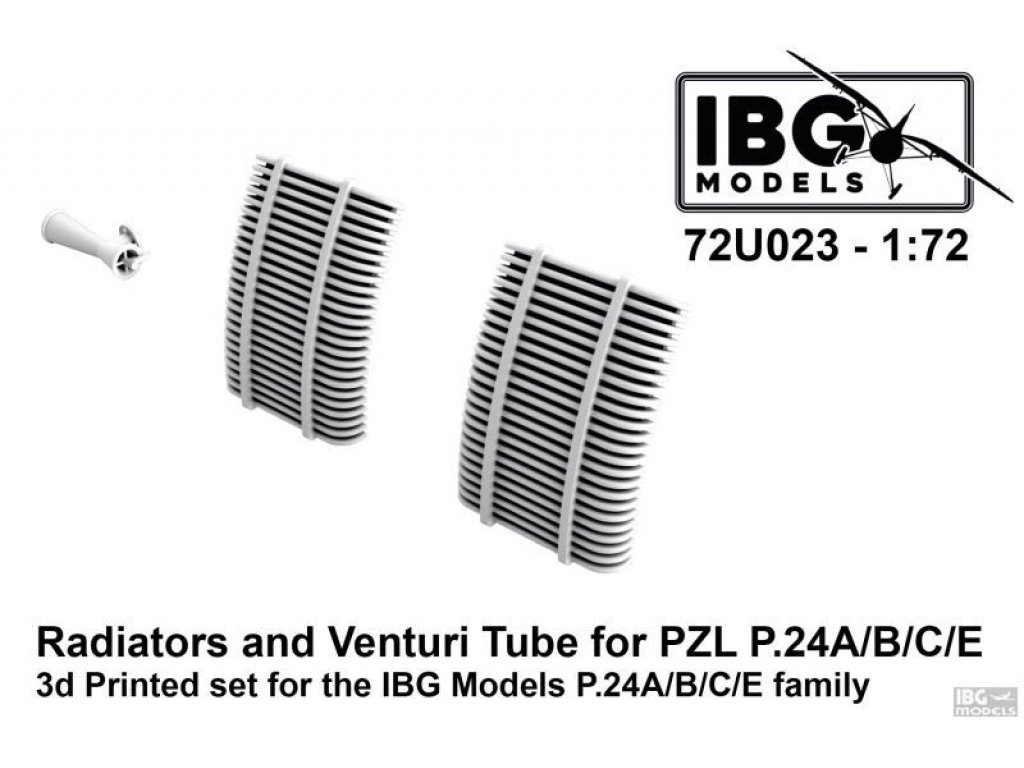 IBG 1/72 Radiators and Venturi Tube for PZL P.24A/B/C/E